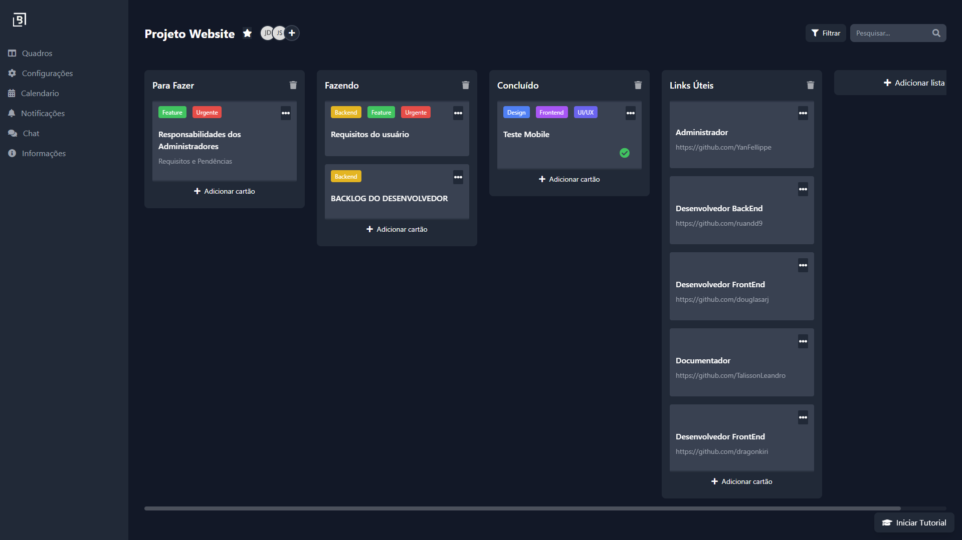Preview do Dashboard
